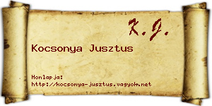 Kocsonya Jusztus névjegykártya